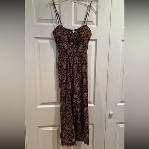 A.U.W. Black and Brown paisley pant jumpsuit